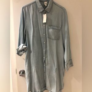 DOMINIC CHAMBRAY POCKETED BUTTON DOWN SHIRT DRESS